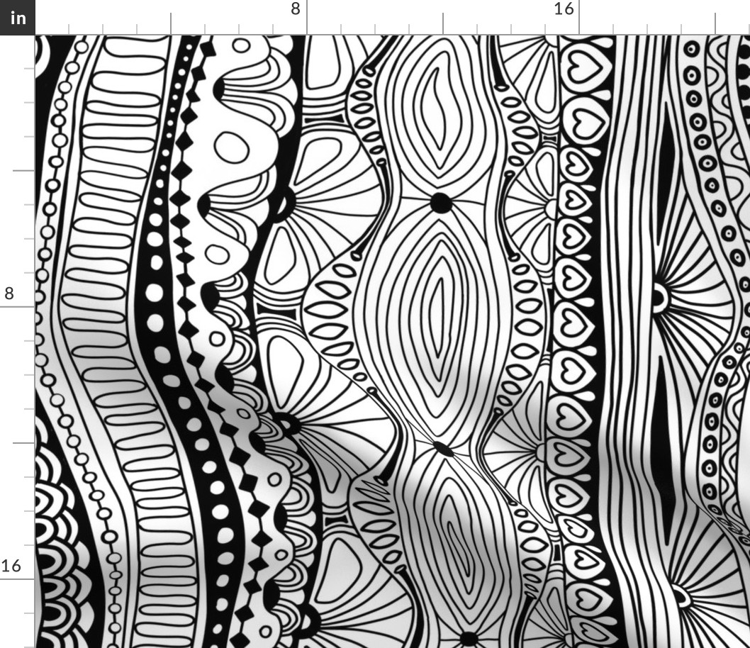 Black and White Monochrome Ethnic Tribal Style Seamless Pattern