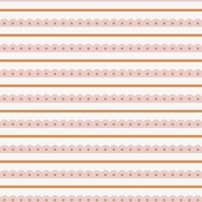 pink and red preppy christmas - abstract horizontal stripes - cream_mini
