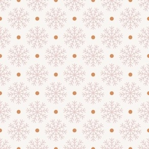 pink and red preppy christmas - snow flakes - cream_small
