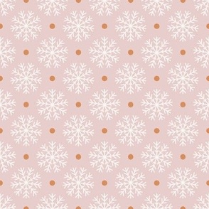 pink and red preppy christmas - snow flakes - pink_small
