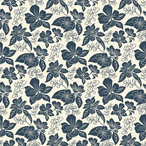 Small Floral - Navy