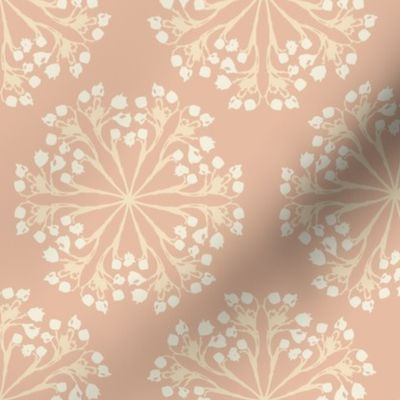 Stained glass effect flowers cream blush pink