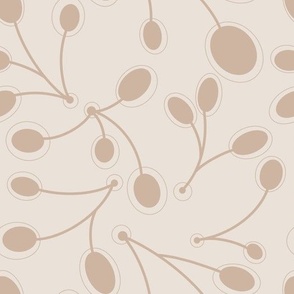 Floral with circles in beige 