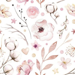 Watercolor flowers patterns 8