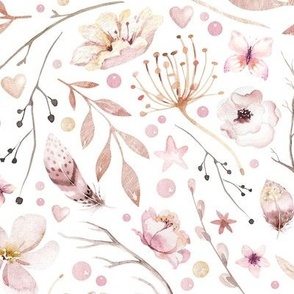 Watercolor flowers patterns 11