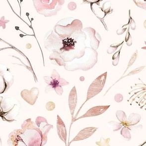 Watercolor flowers patterns 12