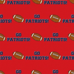 Large Scale Team Spirit Football Go Patriots! New England Colors Navy Silver Red