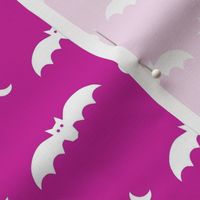 Medium Scale Halloween Bats White on Shocking Pink