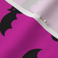 Large Scale Halloween Bats Black on Shocking Pink