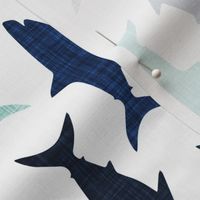 rotated 4" linen sharks // on white