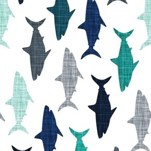 rotated 4" linen sharks // on white