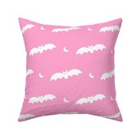 Large Scale Halloween Bats White on Pink