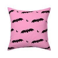 Large Scale Halloween Bats Black on Pink