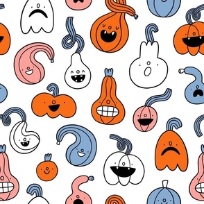 Pumpkins print with outline