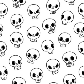 Outline skulls print