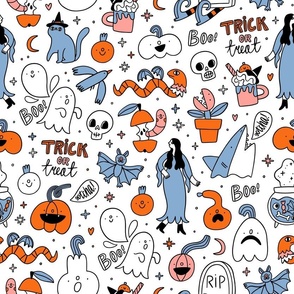 Halloween pattern with outline