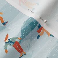 Retro sportive ice skating textured - S