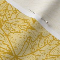 falling maple leaves in marigold | large