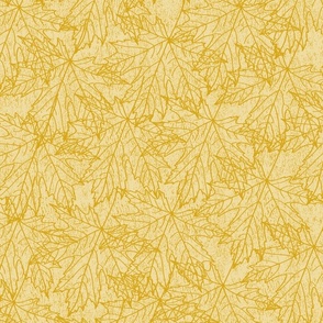 falling maple leaves in marigold | large