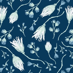 Floral Blue Grand - Large Scale