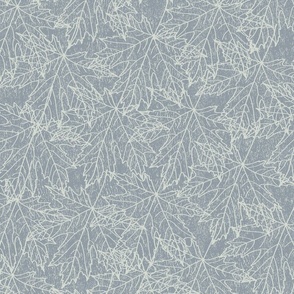 falling maple leaves in grayish blue | large