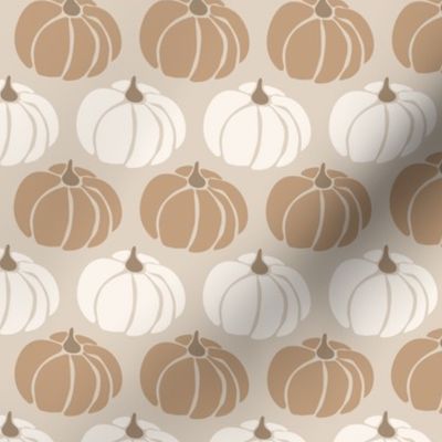 Pumpkins Ivory and Tan Brown: Fall Thanksgiving V3 Autumn Pumpkin Nature Leaves - S