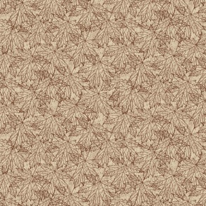 Tossed maple leaves brown and beige | medium