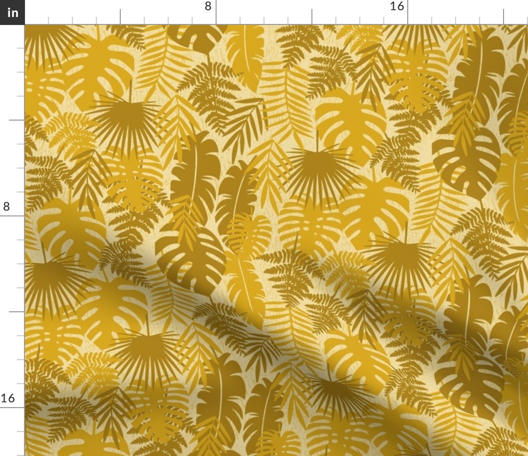 Tossed tropical leaves marigold | medium