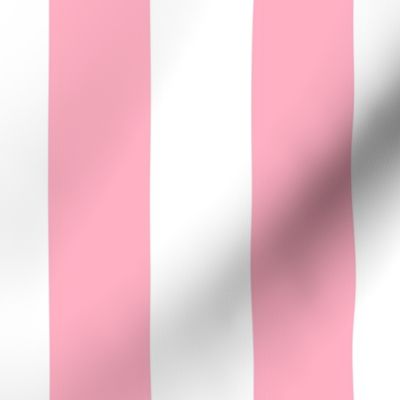 2 inch Wide Vertical Palm Beach Pink and White Cabana Stripes