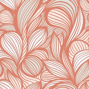 Happy Orange Intangible Pattern Waves - Vector Seamless Pattern