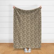 tossed tropical leaves in mushroom and beige | small