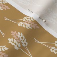 Wheat Plants: Fall Thanksgiving V3 Wheat Harvest Nature Crop Autumn Leaves Fall Pink And White On Gold - M
