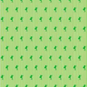 green frog silhouette on green and white skinny stripes