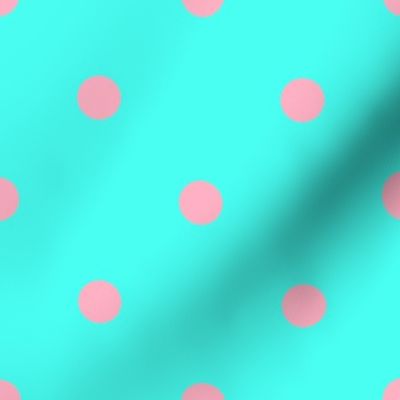 Large Polka Dots in Palm Beach Pink and on South Beach Aqua Blue