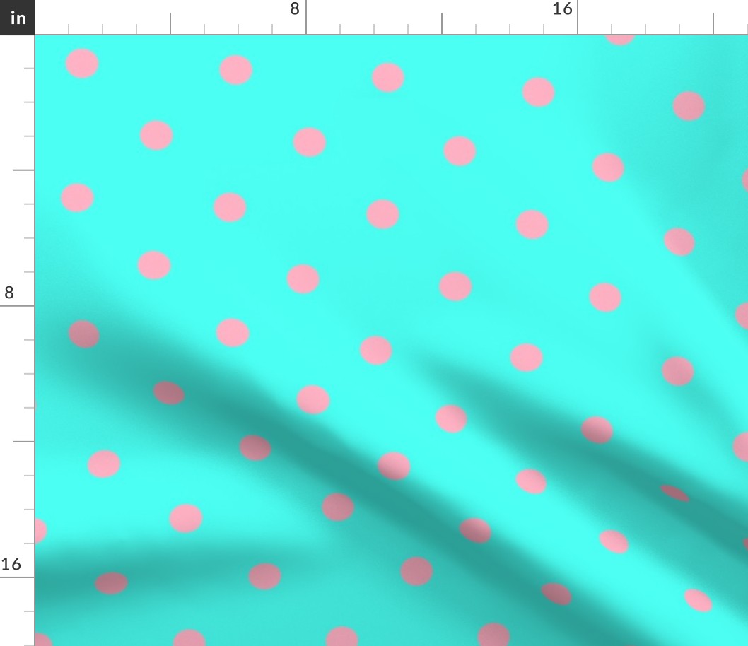 Large Polka Dots in Palm Beach Pink and on South Beach Aqua Blue