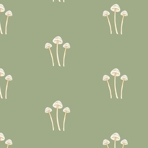 Simple Fall Mushroom Trio - Sage Green - Minimal Clothing & Decor