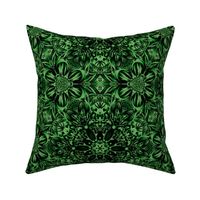intricate floral ornament green black