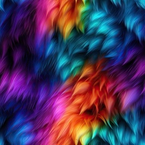 rainbow faux fur