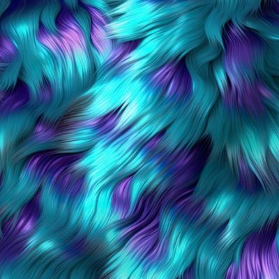 monster fur blue and purple 