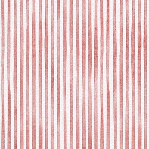 watercolor red stripe - poppy red color - botanical red stripe wallpaper