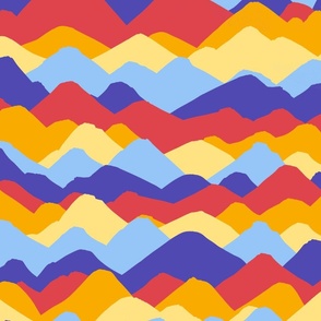 Rolling mountains in nineties colors large scale