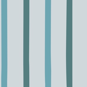 XL pale pastel blue and teal organic stripe