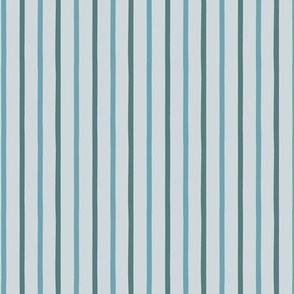 Mini-micro pale pastel blue and teal organic stripe