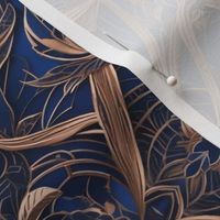 Blue rose gold,Art Nouveau,William Morris,Victorian era,Belle Époque,Floral motifs,Organic shapes,Curvilinear designs,Decorative arts,Stylized nature,Ornamental patterns,Whiplash curves,Intricate details,Aesthetic movement,Arts and Crafts,Jugendstil,Sec