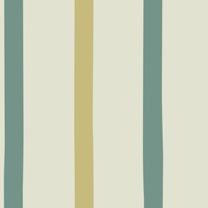 Large pastel sage and olive green organic stripe