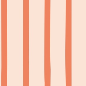 XL creamy peach and coral pink organic stripe