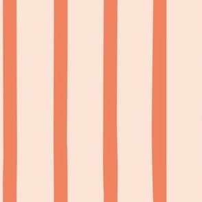 Creamy peach and coral pink organic stripe