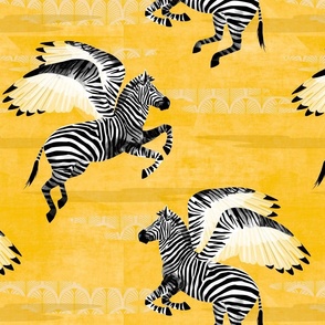 Flying zebras yellow