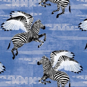 Flying zebras blue