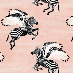 Flying zebras pale peach